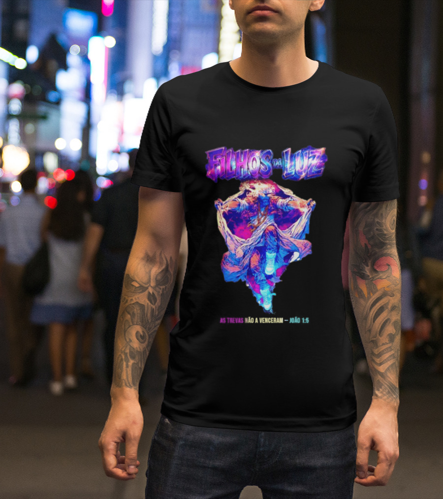 Filhos Da Luz As Trevas Não A Venceram João 1 5 Vibrant Angelic Warrior T-Shirt