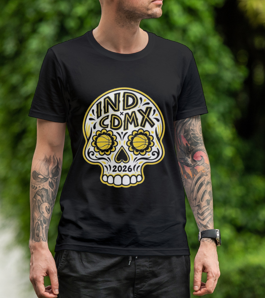 IND CDMX 2026 Basketball Skull Motif T-Shirt