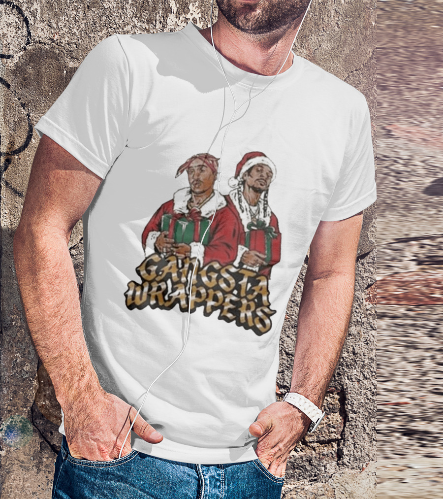 Gangsta Wrappers Christmas Hip Hop Santa T-Shirt