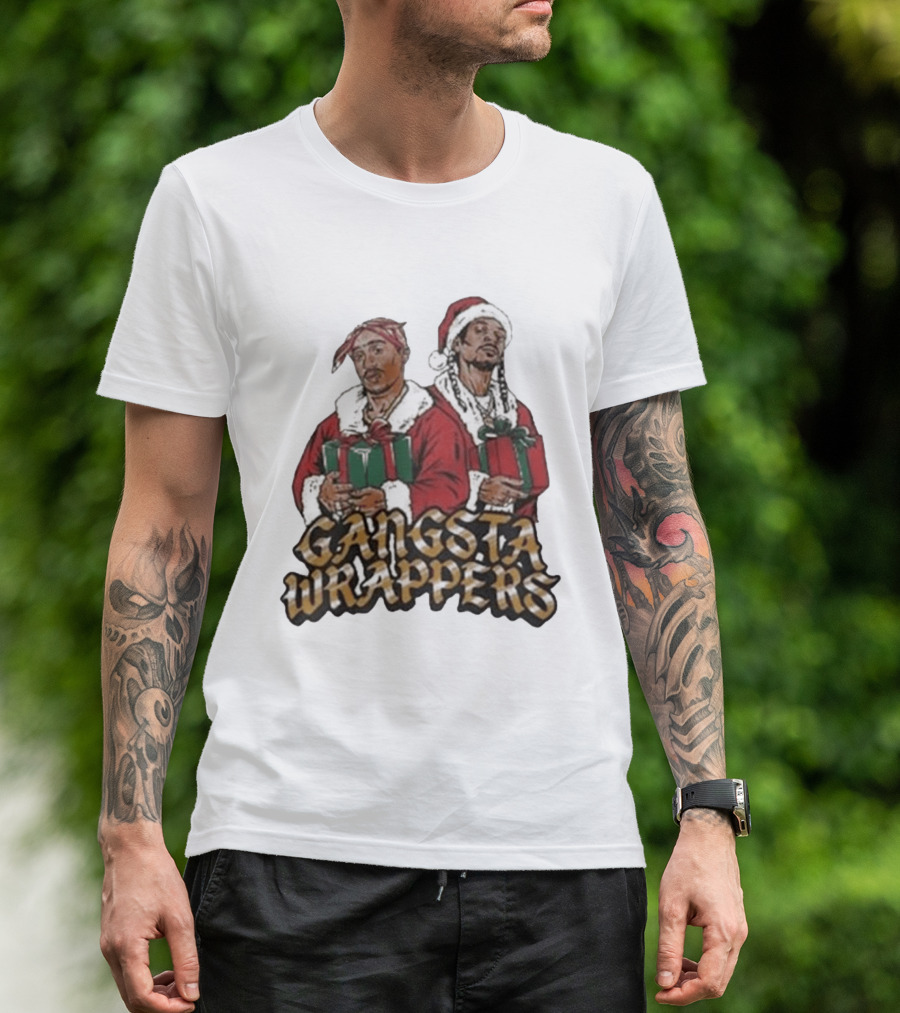 Gangsta Wrappers Christmas Hip Hop Santa T-Shirt