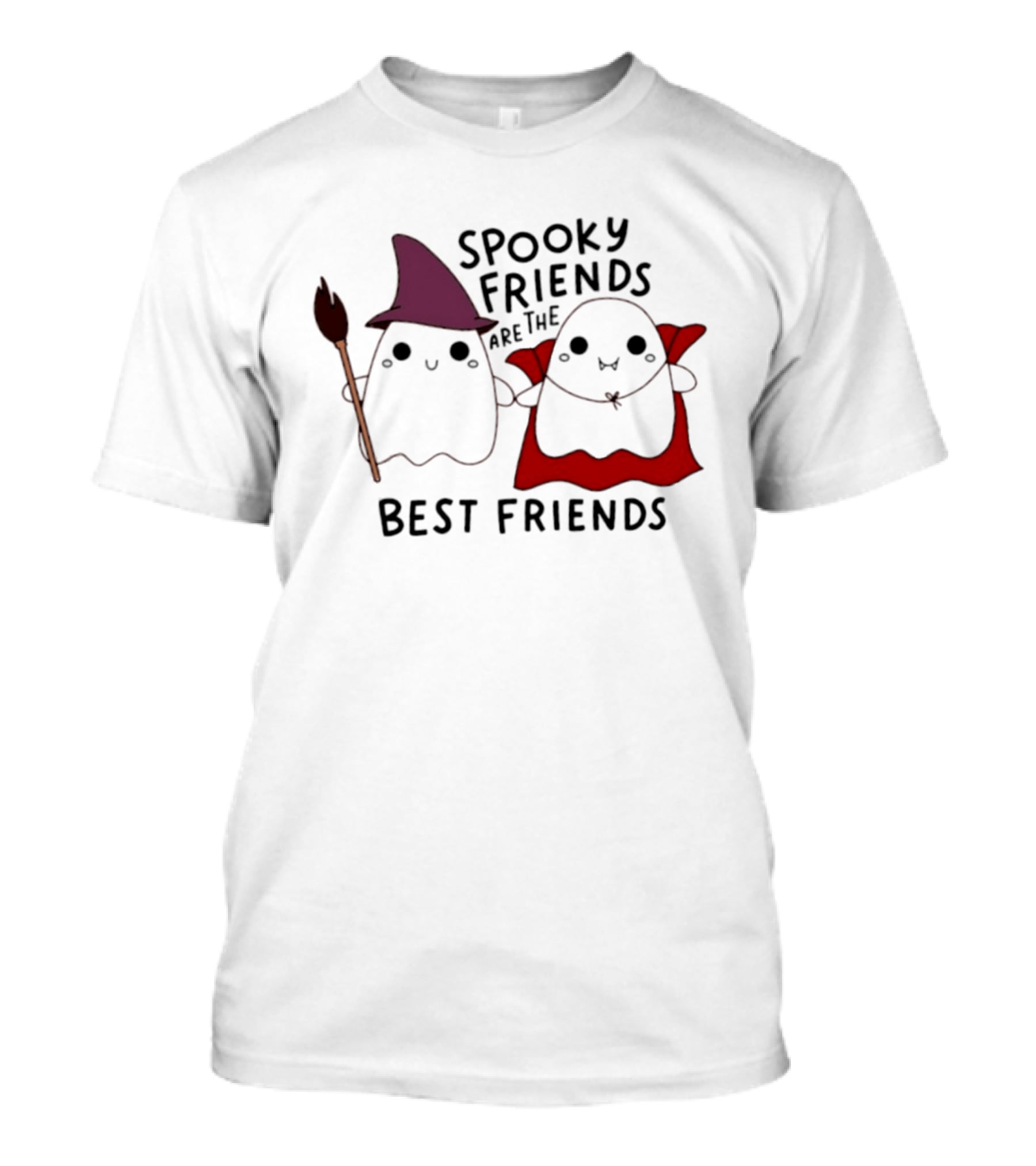 Spooky Friends Are The Best Friends Witch And Vampire Ghosts Halloween 2026 T-Shirt