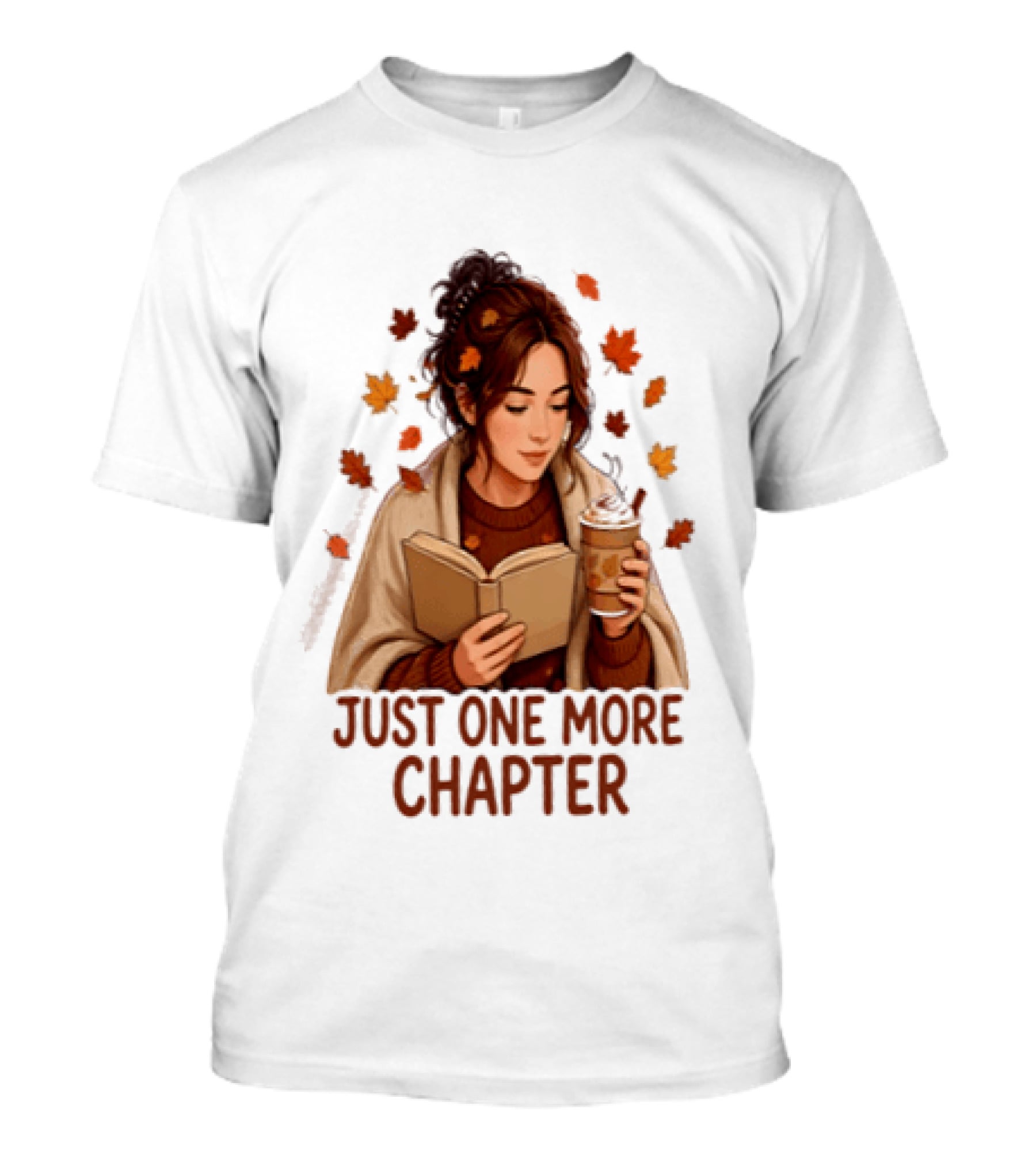 Cozy Autumn Reading Girl Just One More Chapter T-Shirt