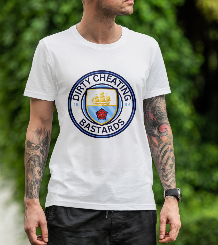 Mancheater City Dirty Cheating Bastards Parody Logo 1894 T-Shirt