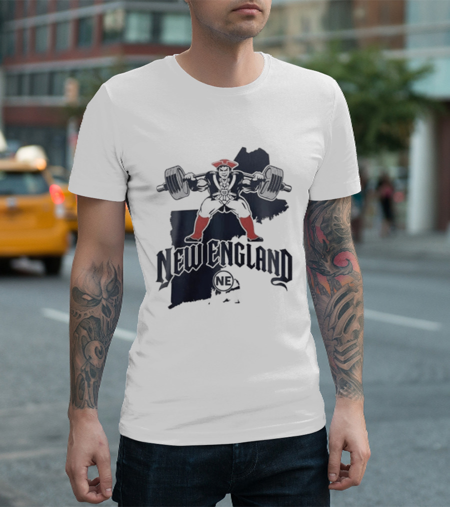 New England Patriots Warrior Map 2026 White NFL NE T-Shirt