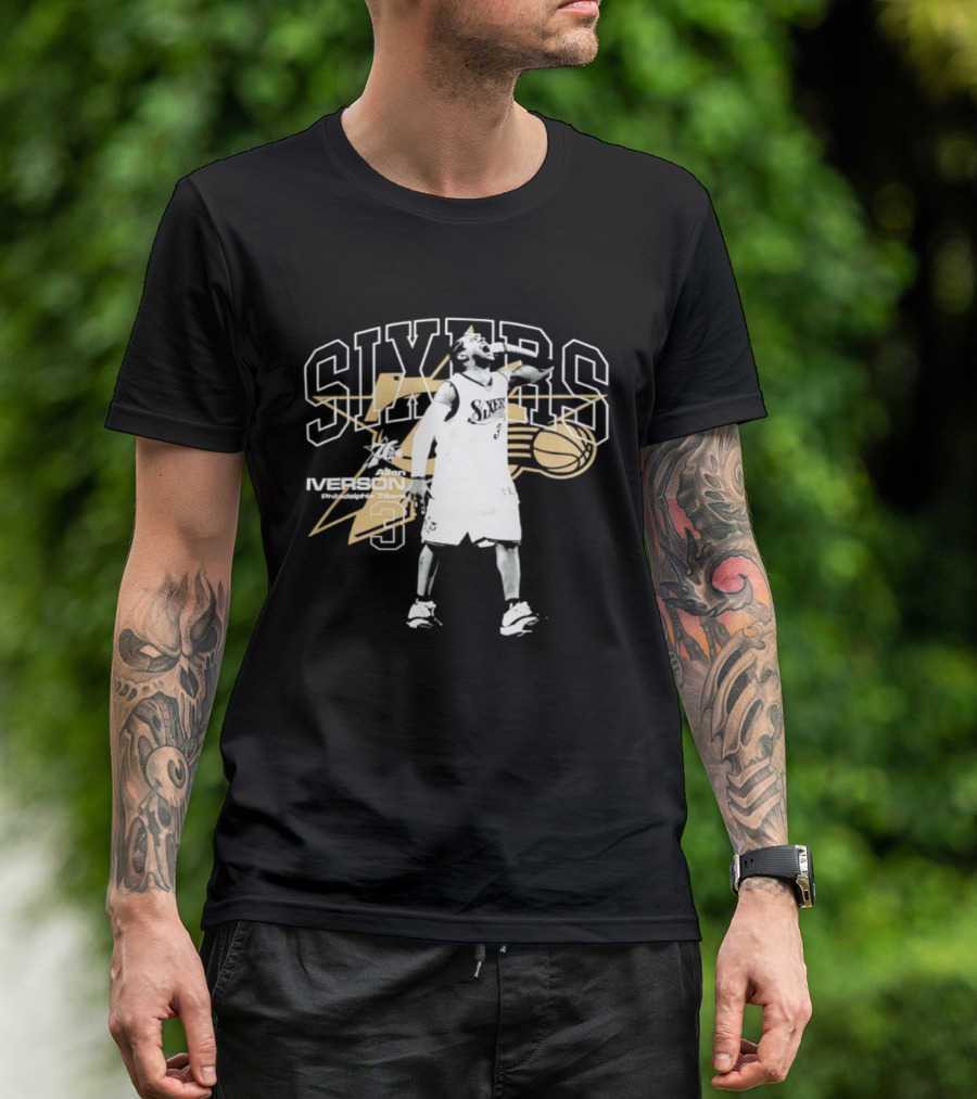 Allen Iverson Philadelphia 76ers Number 3 Scream Hardwood Sixers Legend T-Shirt