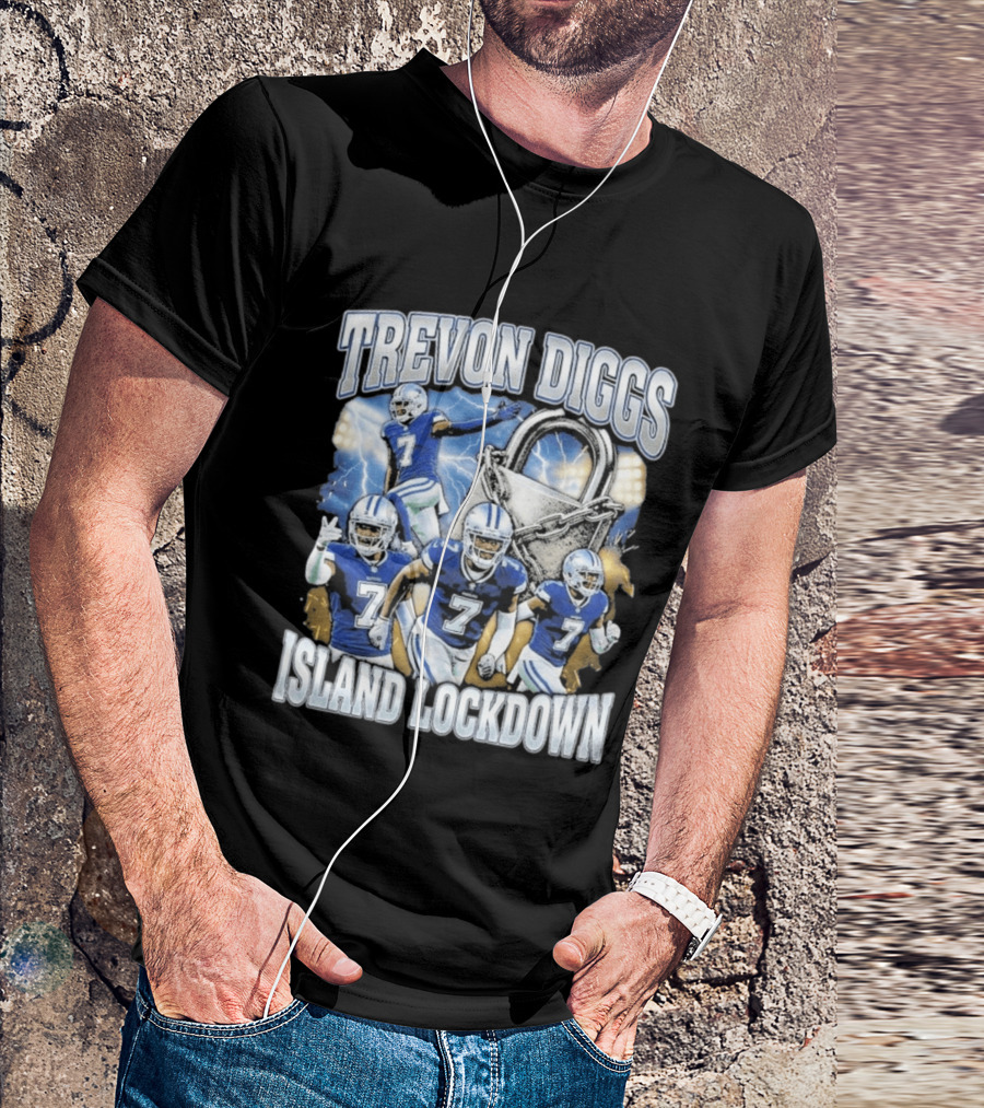 Trevon Diggs Island Lockdown Football Defense Lock With Number 7 T-Shirt