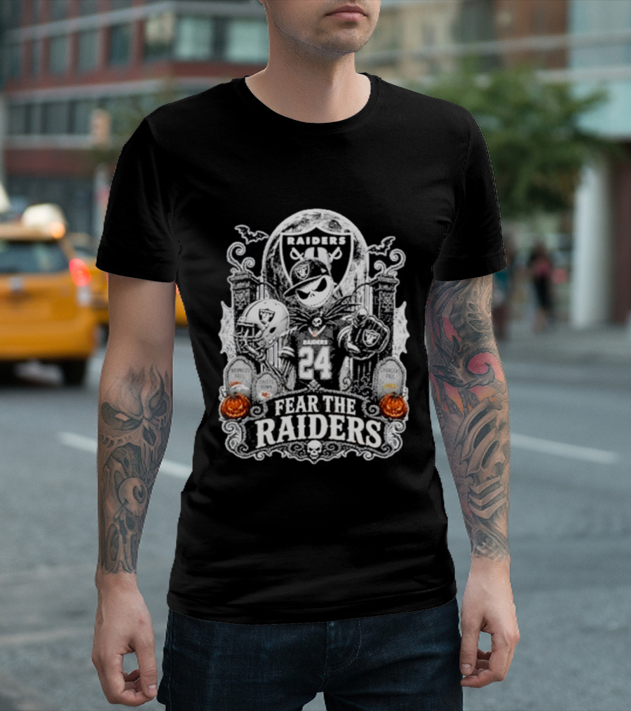 Jack Skellington Las Vegas Raiders Fear The Raiders Halloween NFL T-Shirt