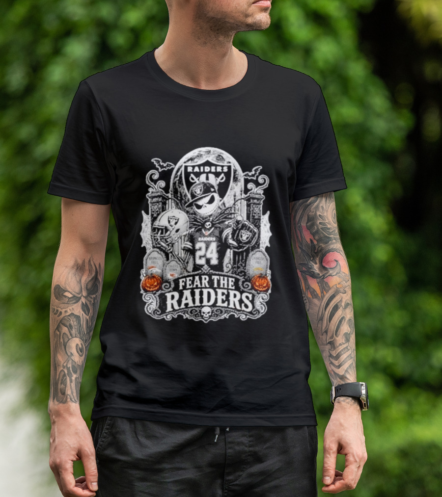 Jack Skellington Las Vegas Raiders Fear The Raiders Halloween NFL T-Shirt