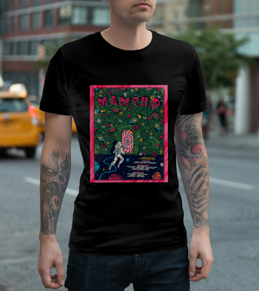 Mempho Festival 2026 October 9 10 Radians Amphitheater Memphis Botanic Garden Astronaut Cosmic Floral T-Shirt