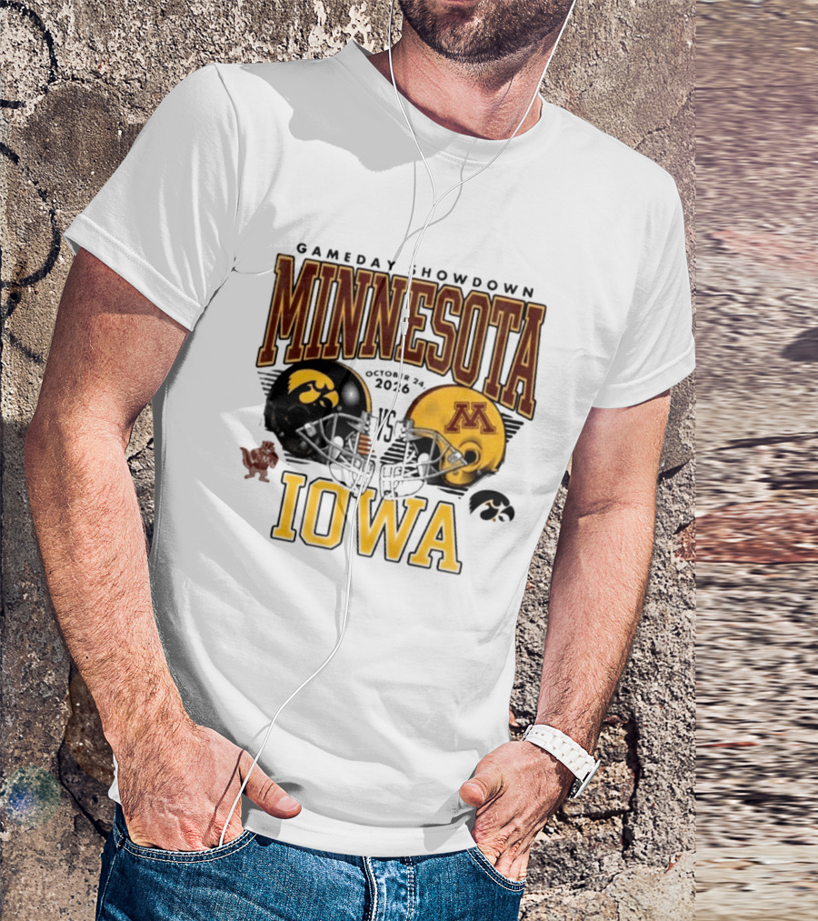 Gameday Showdown Minnesota Vs Iowa October 24 2026 Hawkeyes Golden Gophers Clash T-Shirt