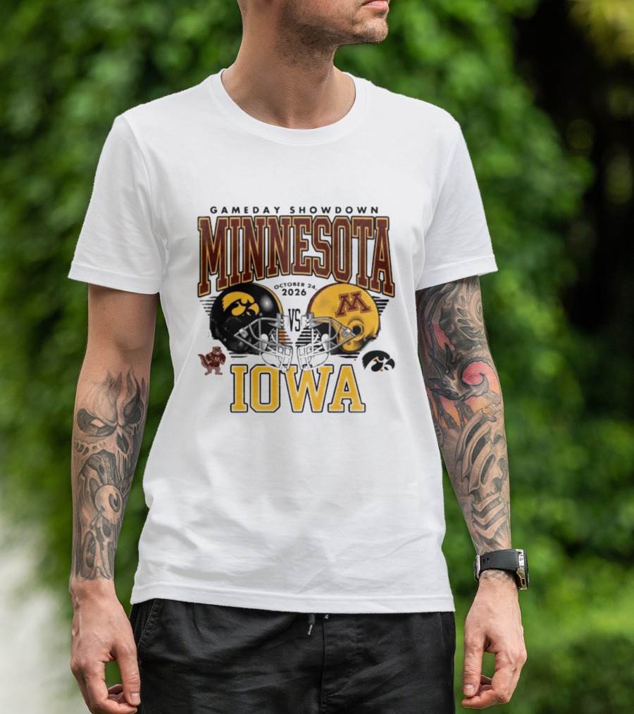 Gameday Showdown Minnesota Vs Iowa October 24 2026 Hawkeyes Golden Gophers Clash T-Shirt