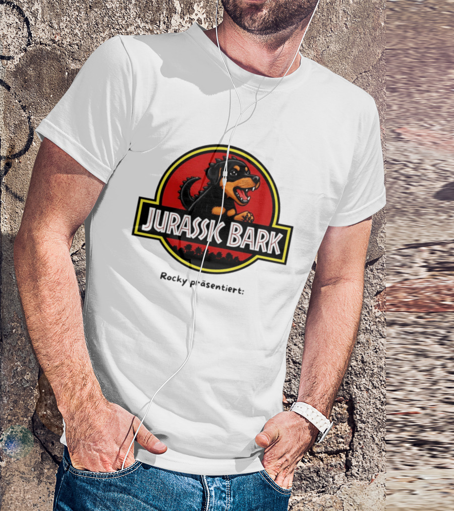 Jurassic Bark Rocky Prasentiert Dinosaur Dog T-Shirt