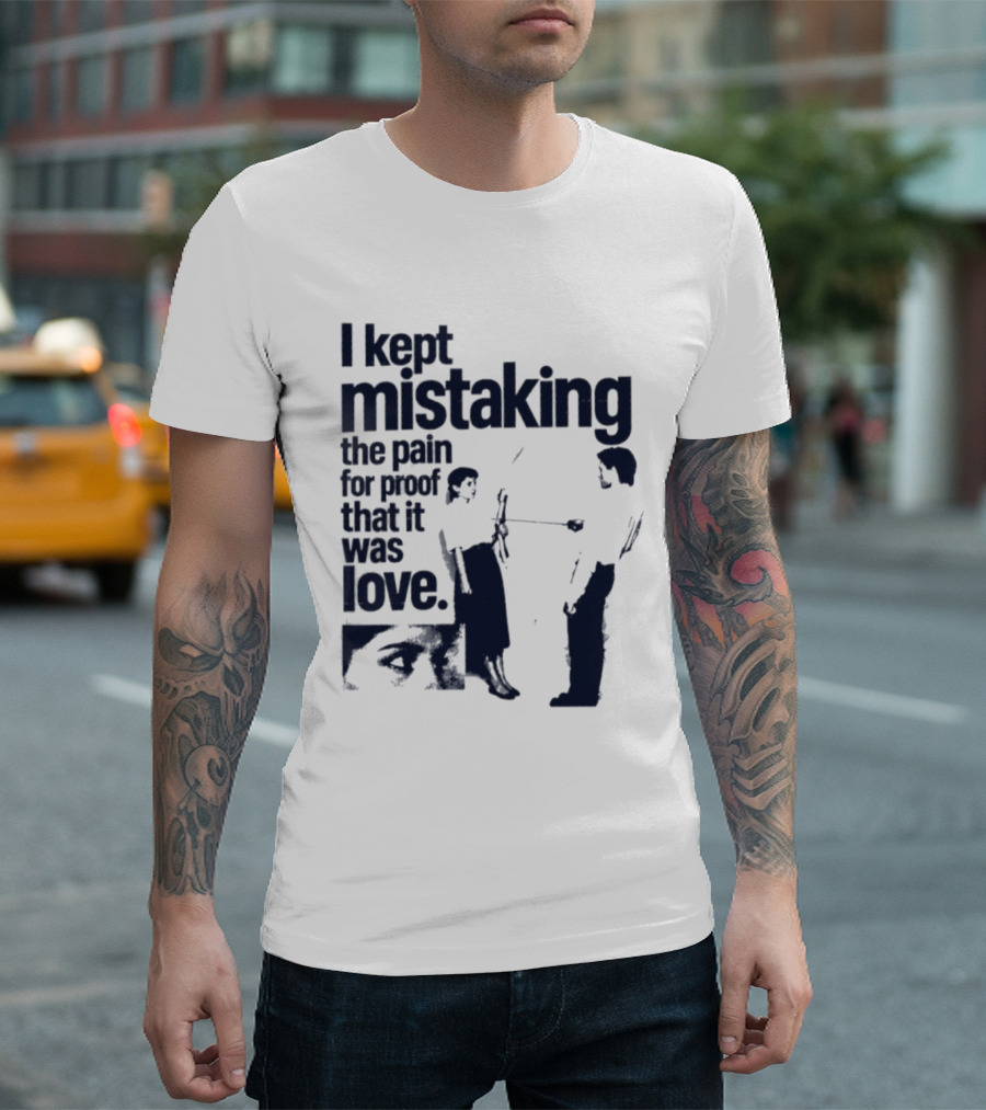 I Kept Mistaking The Pain For Proof That It Was Love Retro Cartoon T-Shirt