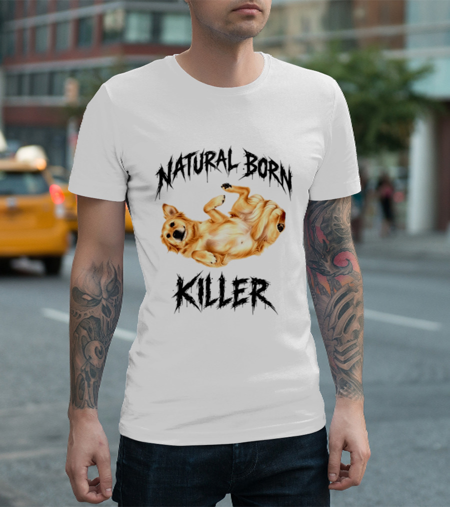 Natural Born Killer Playful Golden Retriever Pose T-Shirt