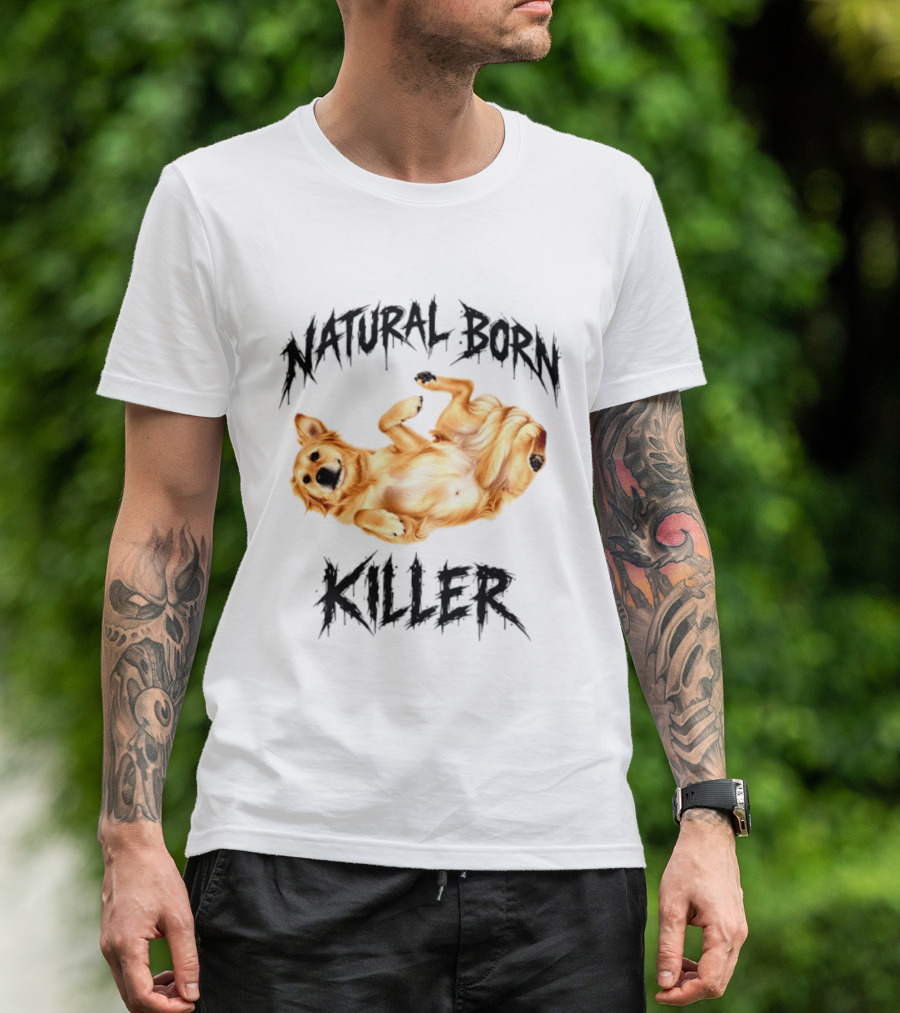 Natural Born Killer Playful Golden Retriever Pose T-Shirt