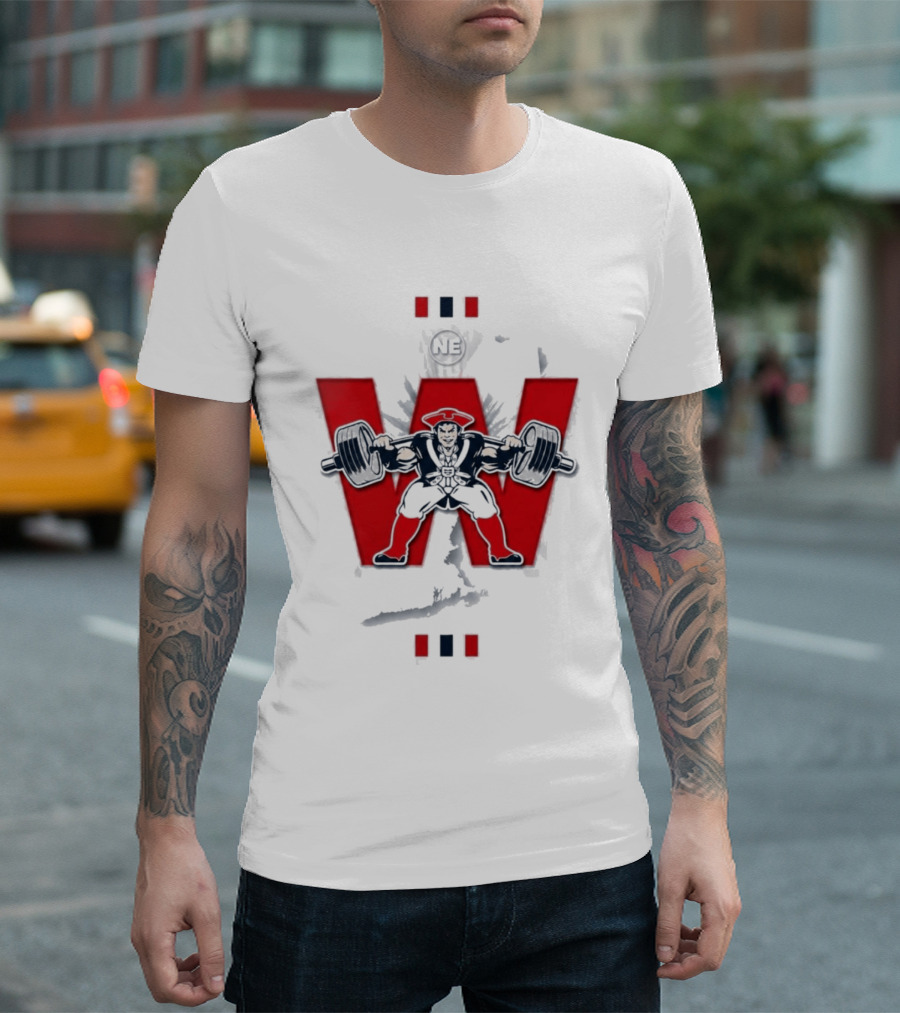 NE Patriots Weightlifting Strong Victory T-Shirt