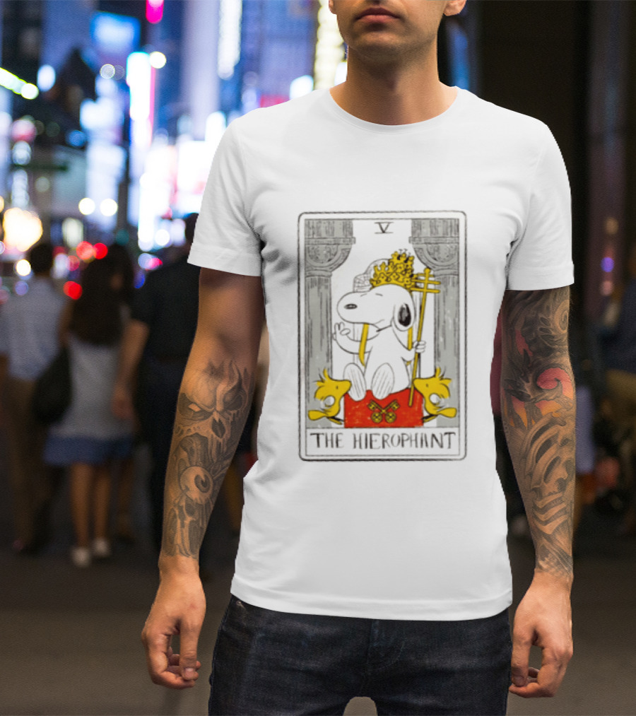 Snoopy Tarot Card The Hierophant Peanuts Charles Schulz T-Shirt