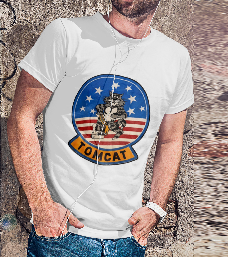 Tomcat 1987 JRS Enterprises Stars And Stripes Cat T-Shirt
