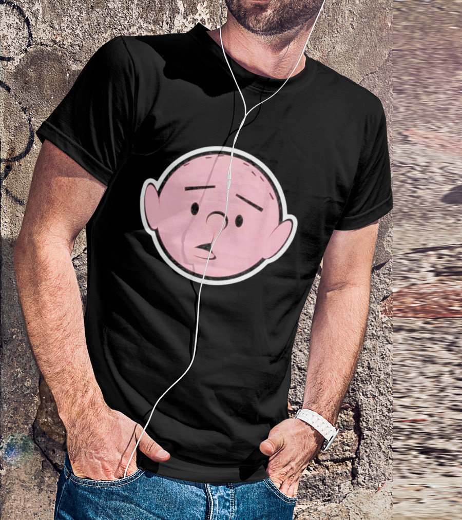 Cartoon Karl Pilkington Sticker Face Drawing T-Shirt