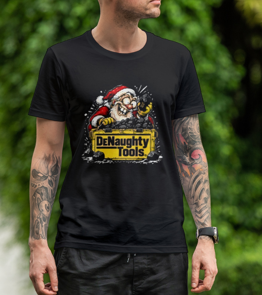 DeWalt DeNaughty Santa Tools Christmas Coal For Tool Lovers T-Shirt