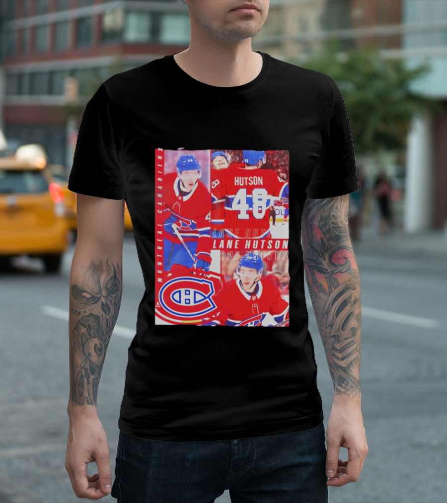 Montreal Canadiens Lane Hutson 48 All For One Moment T-Shirt