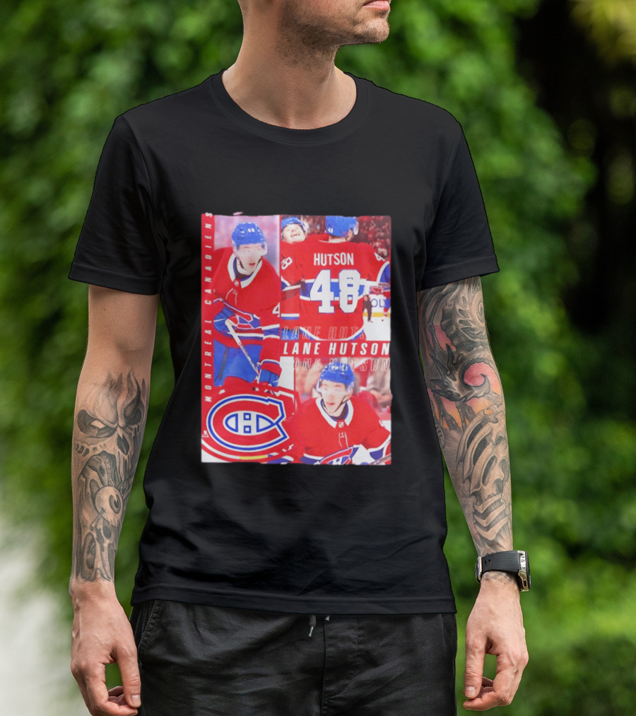 Montreal Canadiens Lane Hutson 48 All For One Moment T-Shirt