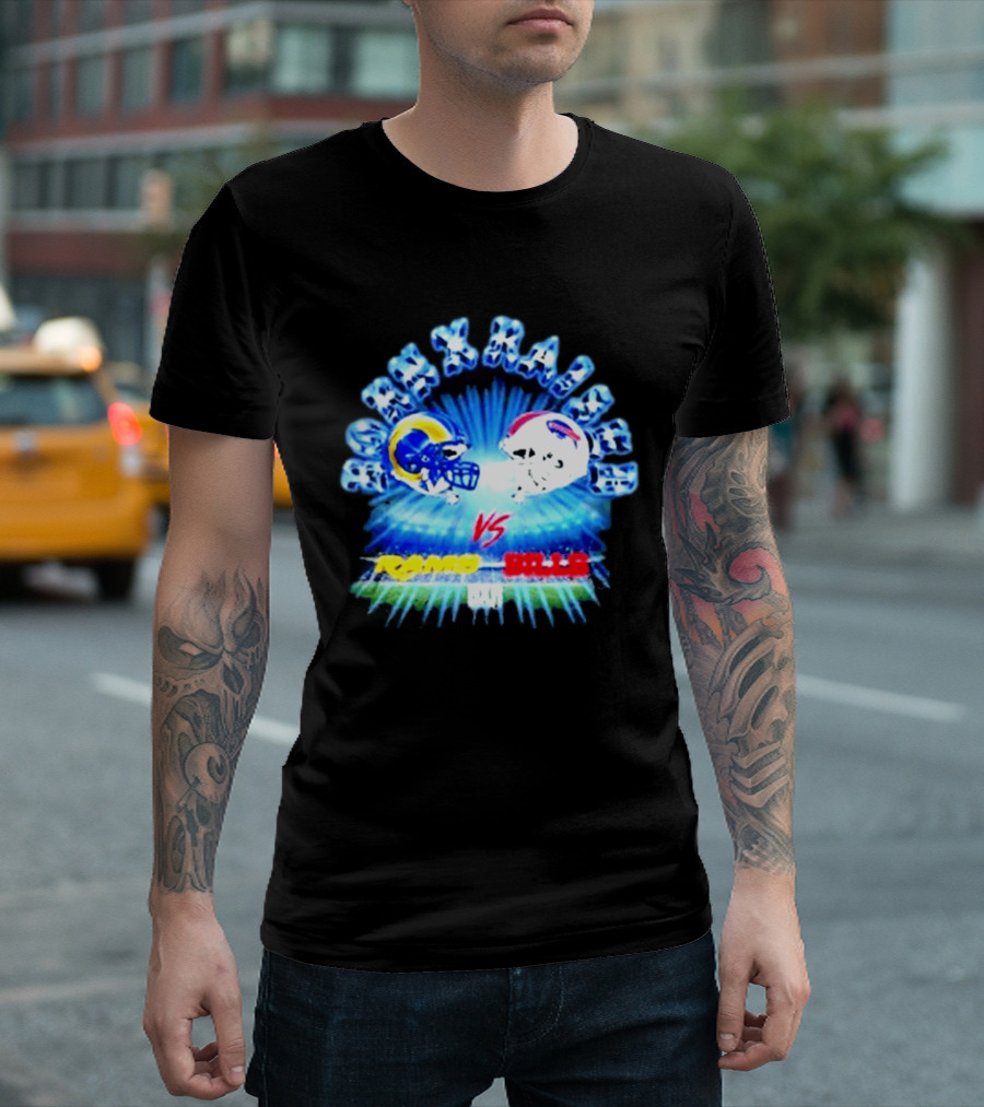 Max Krause Los Angeles Rams Vs Buffalo Bills October 12 2026 Sofi Stadium T-Shirt
