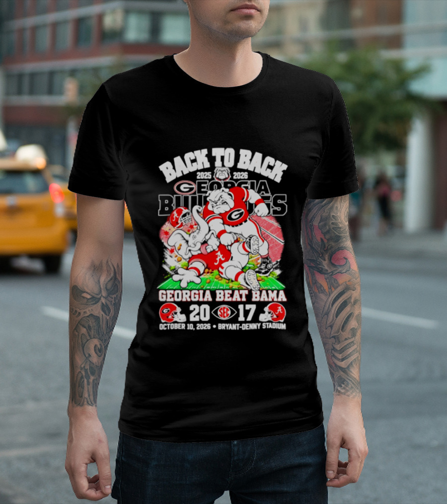 Back To Back Georgia Bulldogs Beat Bama 20 17 October 31 2026 Sanford Stadium T-Shirt