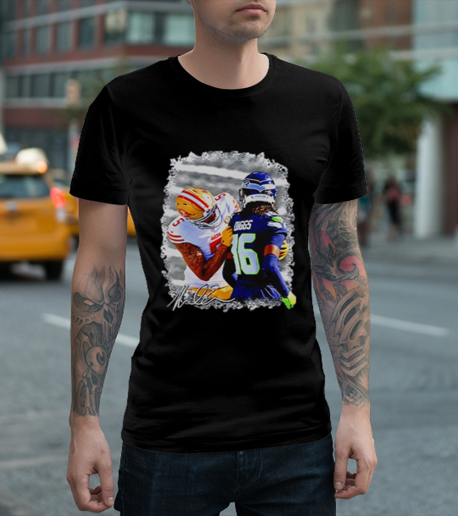Mike Evans San Francisco 49ers Vs Trevon Diggs Seattle Seahawks Viral Moment Memorable NFL Encounter T-Shirt