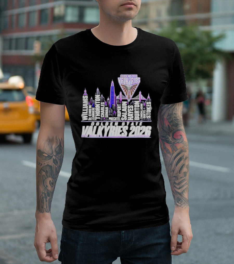 Golden State Valkyries Players Name City Skyline 2026 T-Shirt