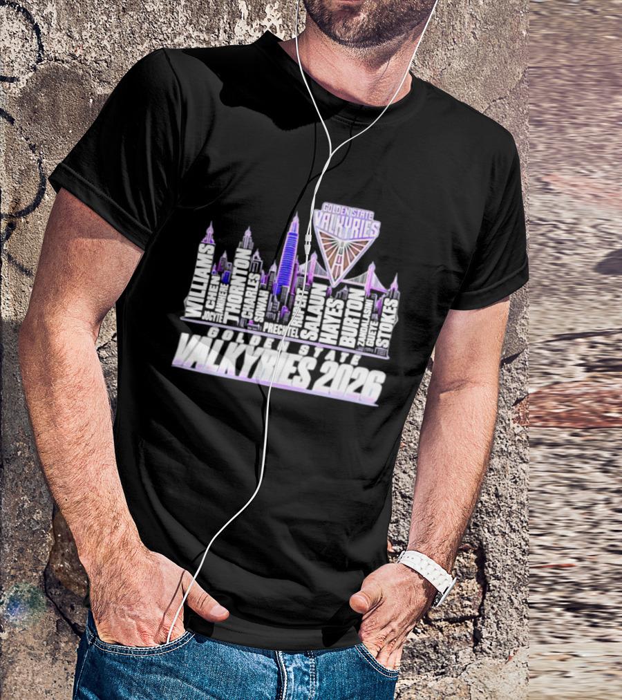 Golden State Valkyries Players Name City Skyline 2026 T-Shirt