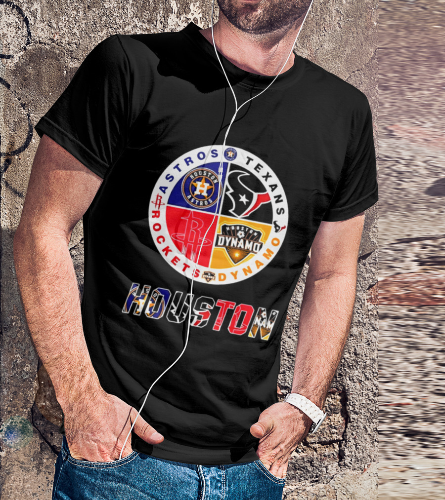 Houston Astros Texans Rockets Dynamo Sports Teams Fan Collection T-Shirt