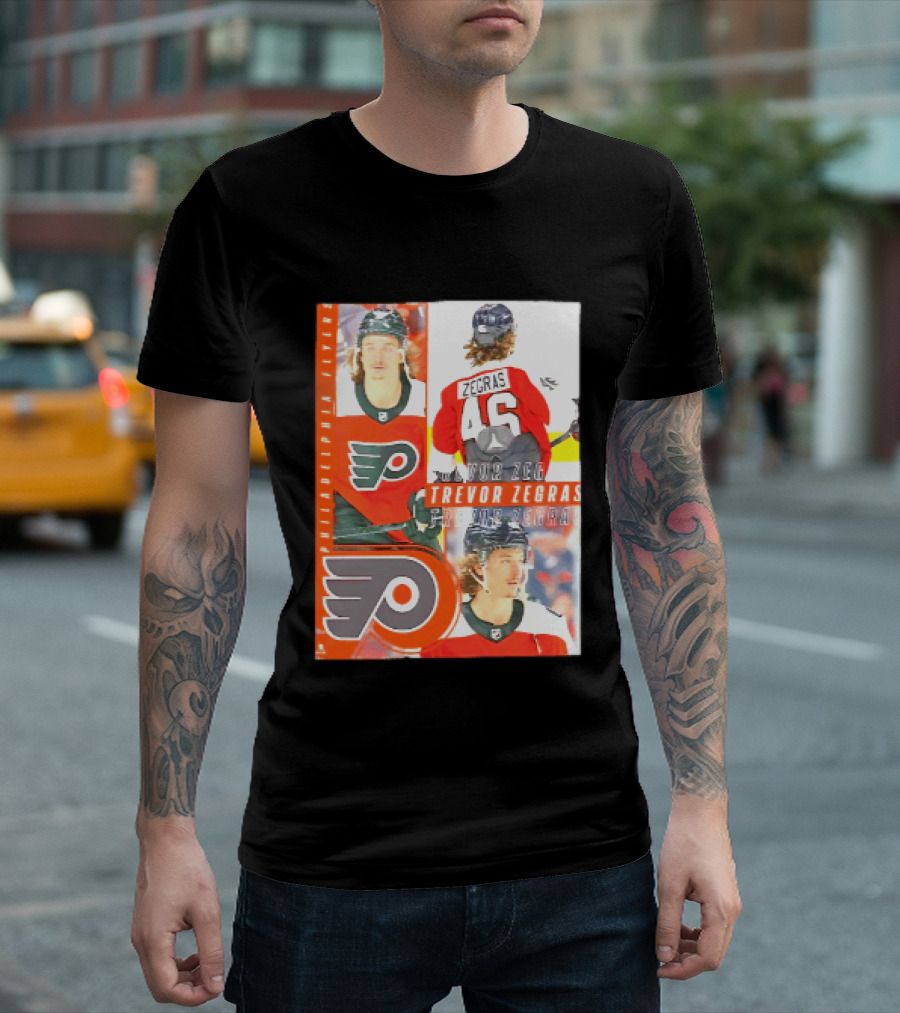 Philadelphia Flyers Trevor Zegras 46 Hockey Moment T-Shirt