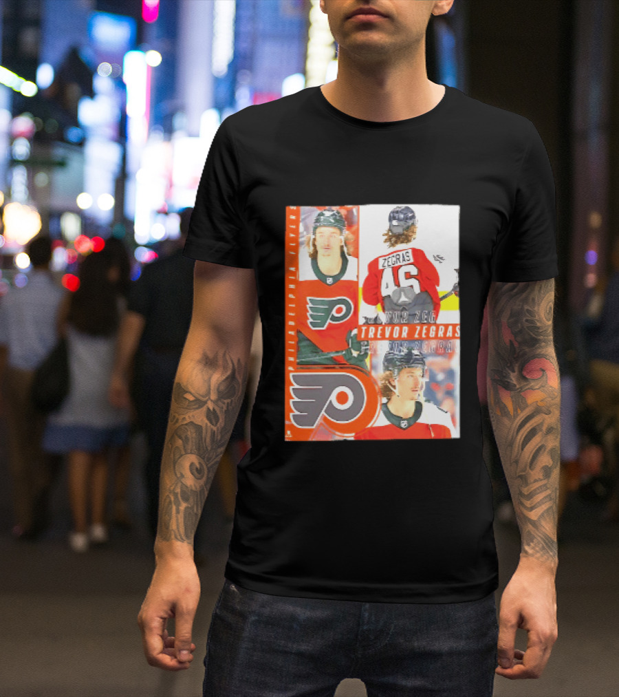 Philadelphia Flyers Trevor Zegras 46 Hockey Moment T-Shirt
