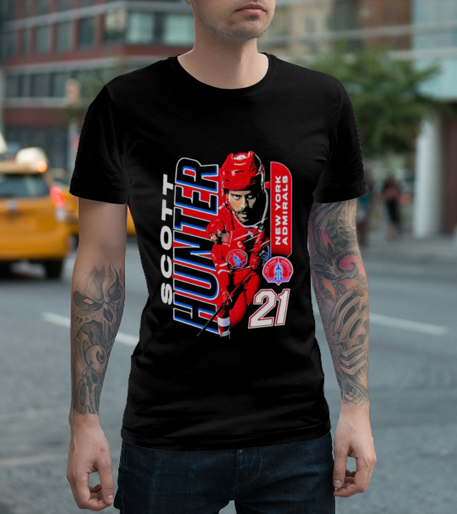 Scott Hunter New York Admirals 21 Hockey Team Player T-Shirt