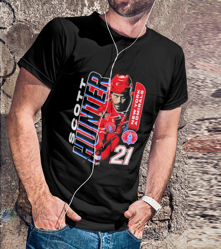 Scott Hunter New York Admirals 21 Hockey Team Player T-Shirt