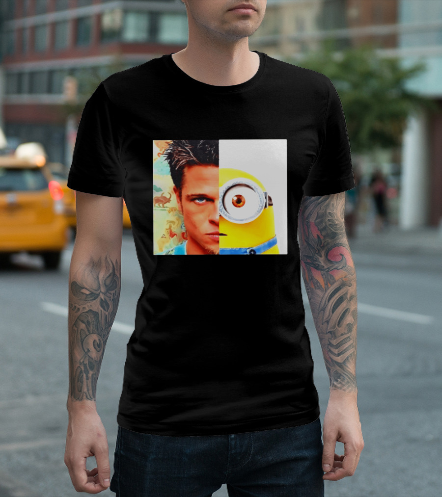 Tyler Durden Minions Split Face Mashup T-Shirt