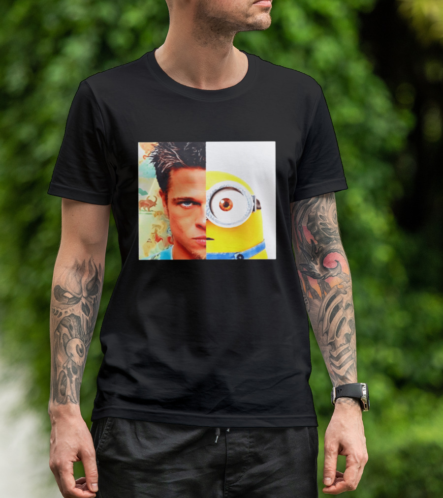 Tyler Durden Minions Split Face Mashup T-Shirt