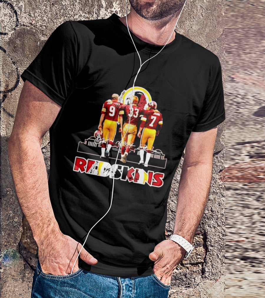 Redskins Football Legends Signatures Johnson Riggins Theismann Skyline T-Shirt