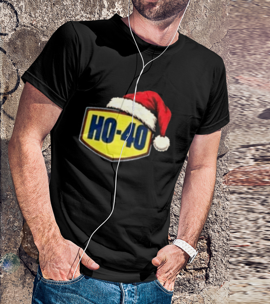 HO 40 Santa Hat Christmas Humor For Mechanic Enthusiasts T-Shirt