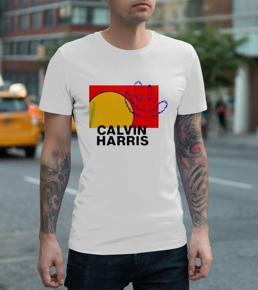 Calvin Harris North America 2027 Tour Dates Pixel T-Shirt