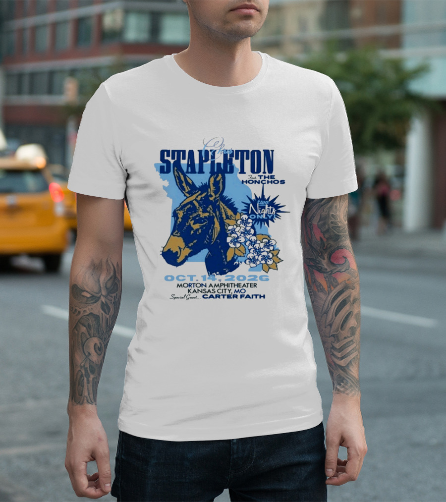 Chris Stapleton With The Honchos Kansas City MO October 14 2026 Morton Amphitheater Special Guest Carter Faith T-Shirt