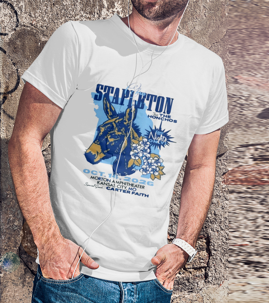 Chris Stapleton With The Honchos Kansas City MO October 14 2026 Morton Amphitheater Special Guest Carter Faith T-Shirt