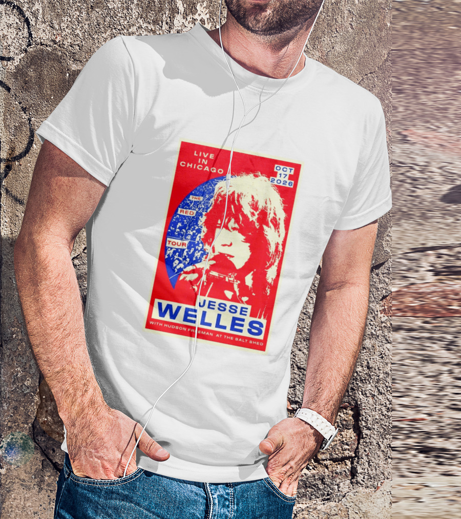 Live In Chicago Jesse Welles The Red Tour Oct 17 2026 With Hudson Freeman At The Salt Shed T-Shirt