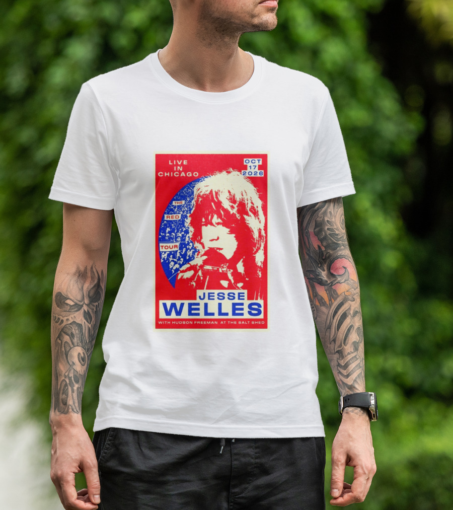 Live In Chicago Jesse Welles The Red Tour Oct 17 2026 With Hudson Freeman At The Salt Shed T-Shirt