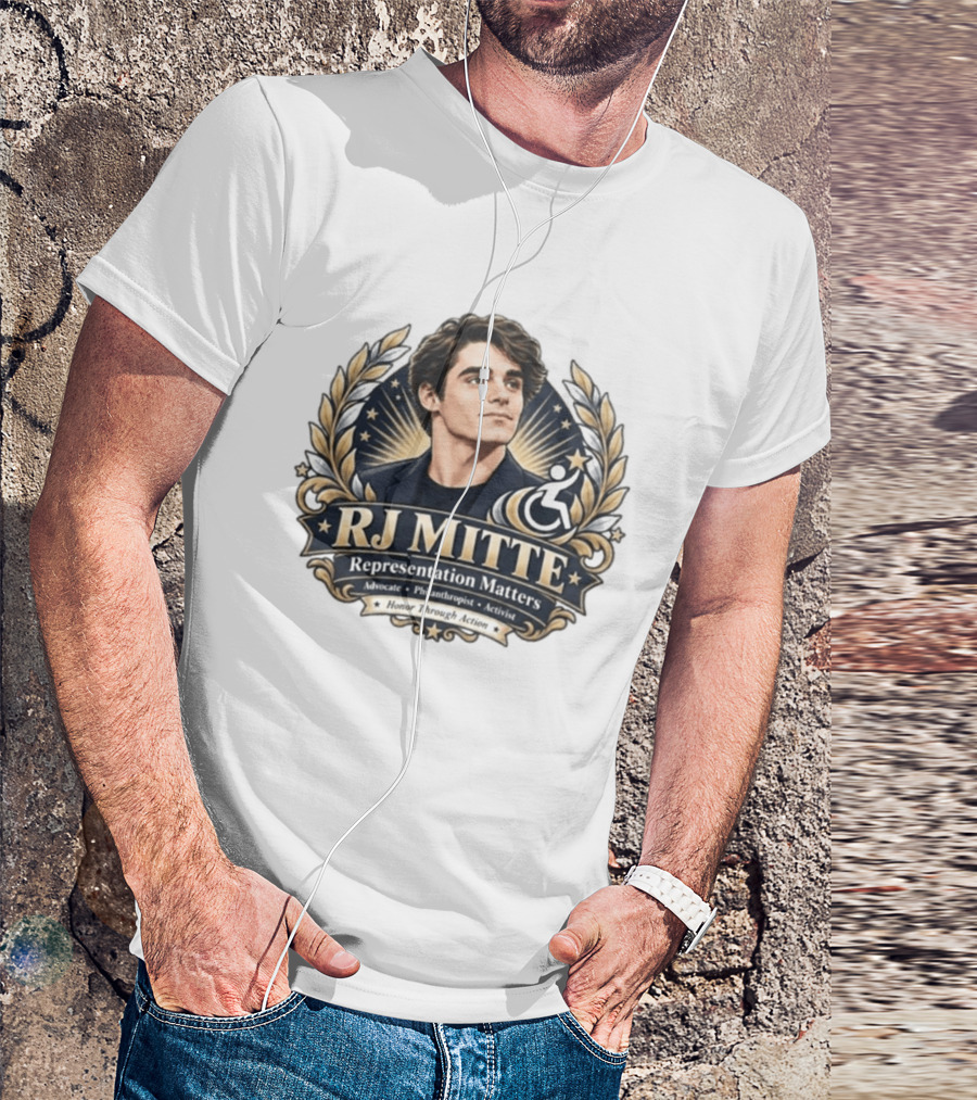 RJ Mitte Representation Matters Advocate Philanthropist Activist Honor Through Action T-Shirt