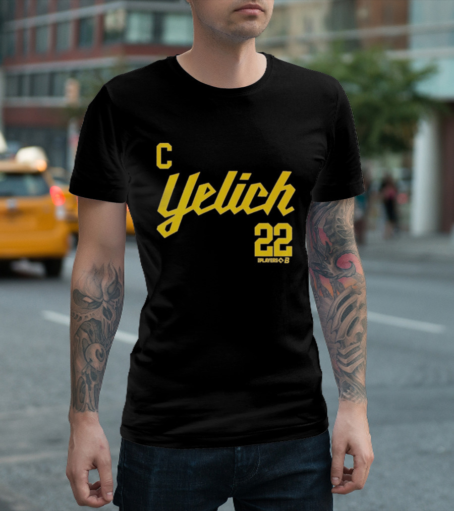 Yelich 22 Captain Players Milwaukee Brewers Baseball MLB T-Shirt