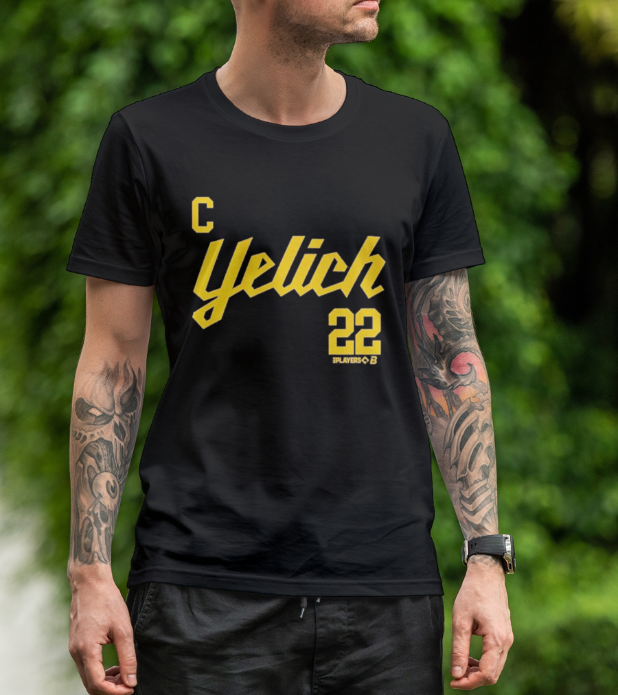 Yelich 22 Captain Players Milwaukee Brewers Baseball MLB T-Shirt