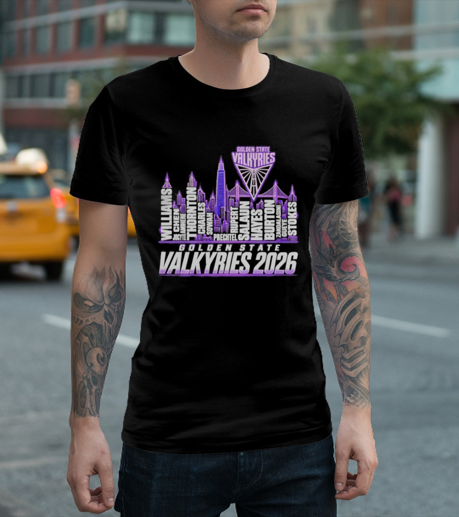 Golden State Valkyries 2026 WNBA City Name Player Skyline Light T-Shirt