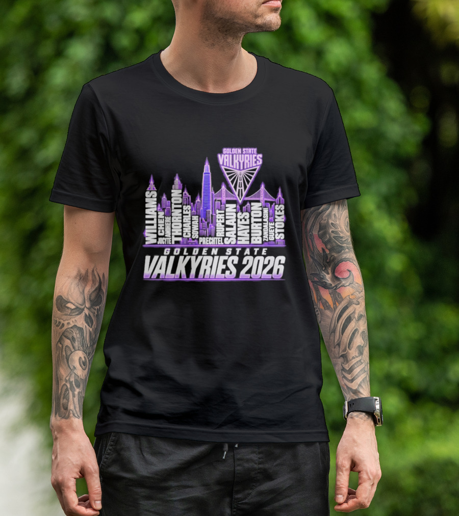 Golden State Valkyries 2026 WNBA City Name Player Skyline Light T-Shirt